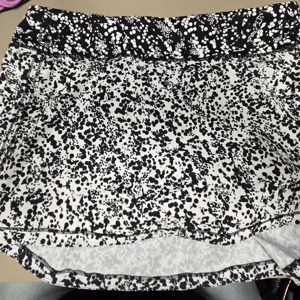 Lululemon Athletica Black and White Mini Skater Skirt
